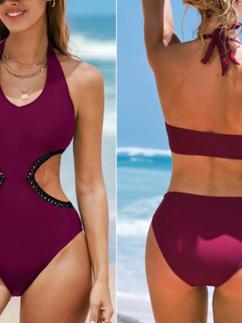 Cupshe Chic Escape Plum Monokini Swimsuit